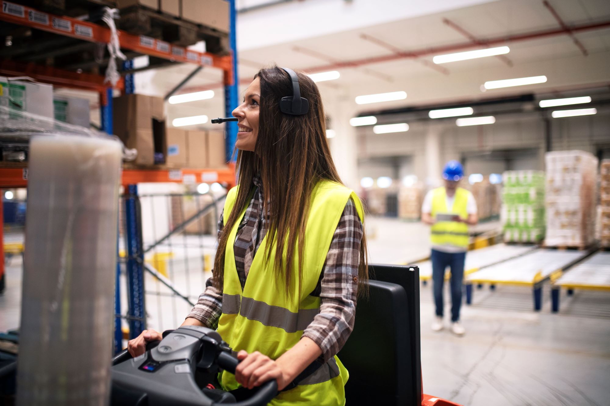 Werken met elektrische transpallet